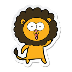 sticker of a happy cartoon lion