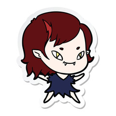 sticker of a cartoon friendly vampire girl