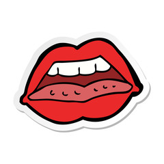 sticker of a cartoon sexy lips symbol