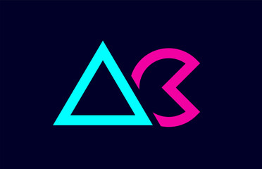blue pink colorful alphabet letter logo combination ac a c design