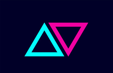 blue pink colorful alphabet letter logo combination av a v design - obrazy, fototapety, plakaty