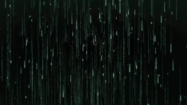Abstract flowing green light particles