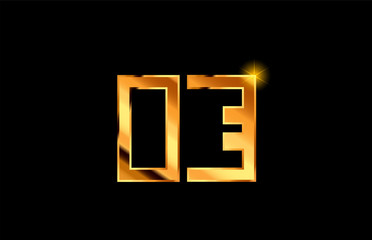 Fototapeta premium gold golden metal alphabet letter logo combination design