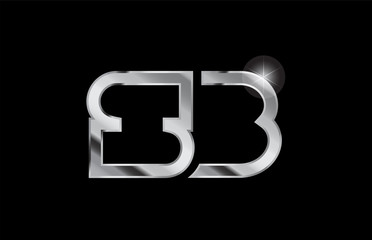 silver metal alphabet letter logo combination design