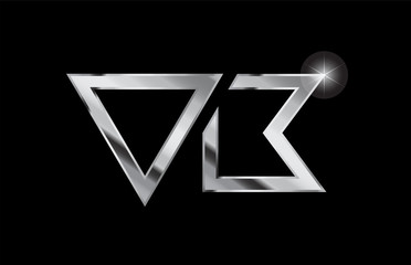 silver metal alphabet letter logo combination design