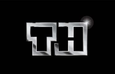 silver metal alphabet letter logo combination design