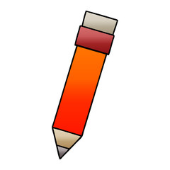 quirky gradient shaded cartoon pencil
