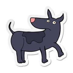 sticker of a funny cartoon dog