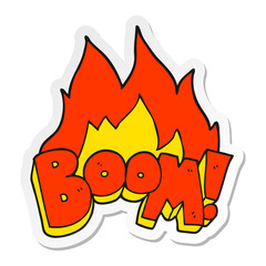 sticker of a cartoon boom