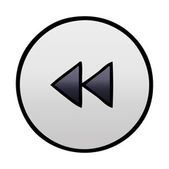 gradient shaded cartoon rewind button