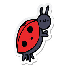 sticker of a cartoon ladybug