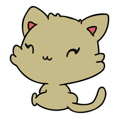 cartoon of cute kawaii kitten