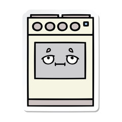 sticker of a cute cartoon kitchen oven