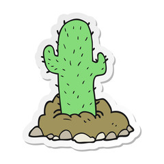 sticker of a cartoon cactus