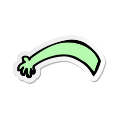 sticker of a cartoon alien  arm