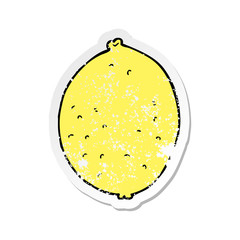 distressed sticker of a cartoon lemon