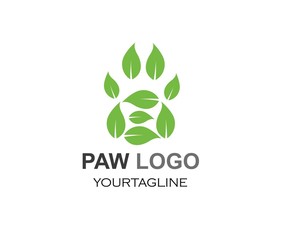 paw logo icon of pet vector template