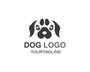 paw logo icon of pet vector template