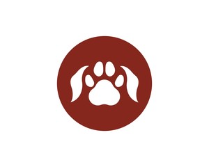 Obraz premium paw logo icon of pet vector template