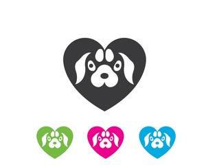 paw logo icon of pet vector template