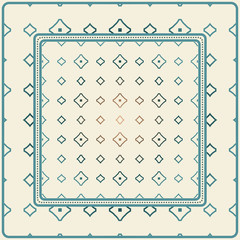 Obraz premium Decorative Ornament With Decorative Border. For Fashion Print, Bandanna, Tablecloth, Neck Scarf