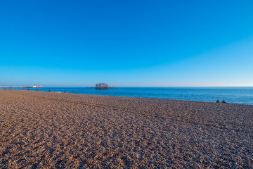 Beautiful Brighton beach is a popular place in summer