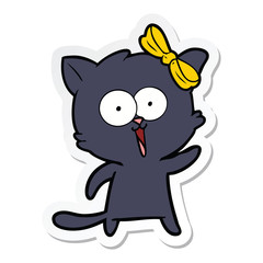 sticker of a cartoon cat