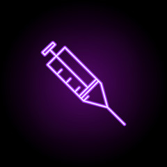 syringe line icon. Elements of Medicine in neon style icons. Simple icon for websites, web design, mobile app, info graphics