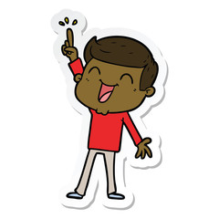 sticker of a cartoon man laughing