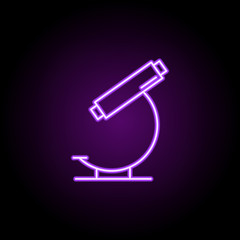 microscope line icon. Elements of Medicine in neon style icons. Simple icon for websites, web design, mobile app, info graphics