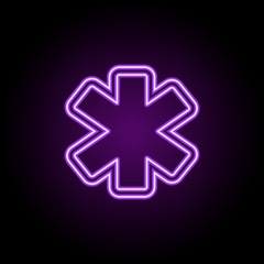 emergency sign line icon. Elements of Medicine in neon style icons. Simple icon for websites, web design, mobile app, info graphics