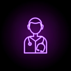 doctor line icon. Elements of Medicine in neon style icons. Simple icon for websites, web design, mobile app, info graphics