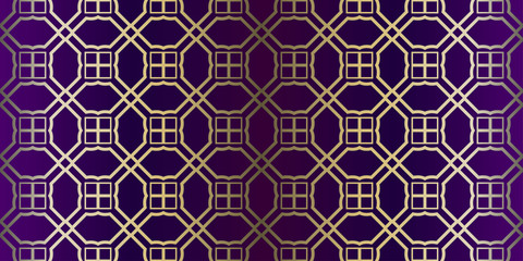 Vector Paper For Scrapbook. Stylish Fashion Geometric Design Background. Seamless. Purple gold color
