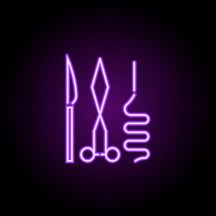 surgical instruments line icon. Elements of Medicine in neon style icons. Simple icon for websites, web design, mobile app, info graphics