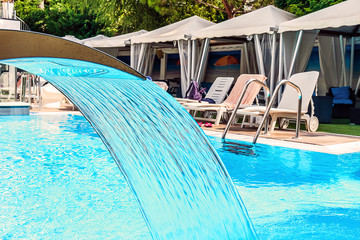A water jet in the pool.Italy travel