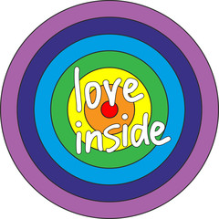 Love inside rainbow target 