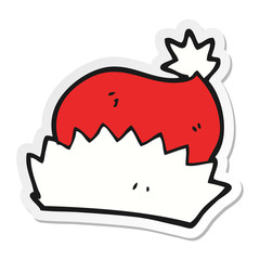 sticker of a cartoon christmas hat