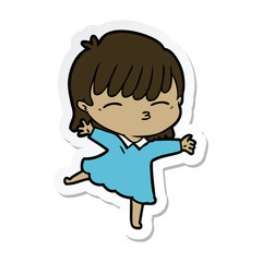 sticker of a cartoon woman