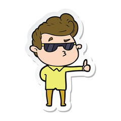 sticker of a cartoon cool guy