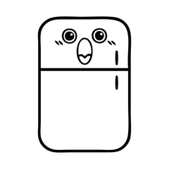 line drawing cartoon fridge freezer