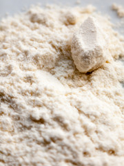 close up of white flour powder for cooking food macro