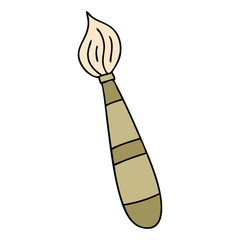 quirky hand drawn cartoon paint brush
