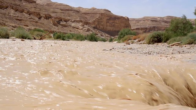 Flash flood in Nahal Zin Negev Israel