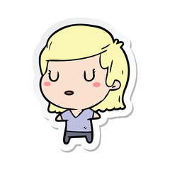 sticker of a cartoon woman