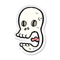 sticker of a funny cartoon skull