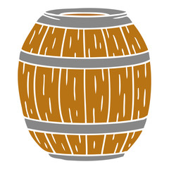 cartoon doodle of a wooden barrel
