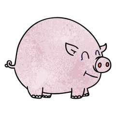 quirky hand drawn cartoon pig