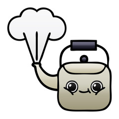 gradient shaded cartoon steaming kettle