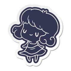 cartoon sticker kawaii of cute girl