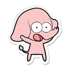 sticker of a cute cartoon elephant